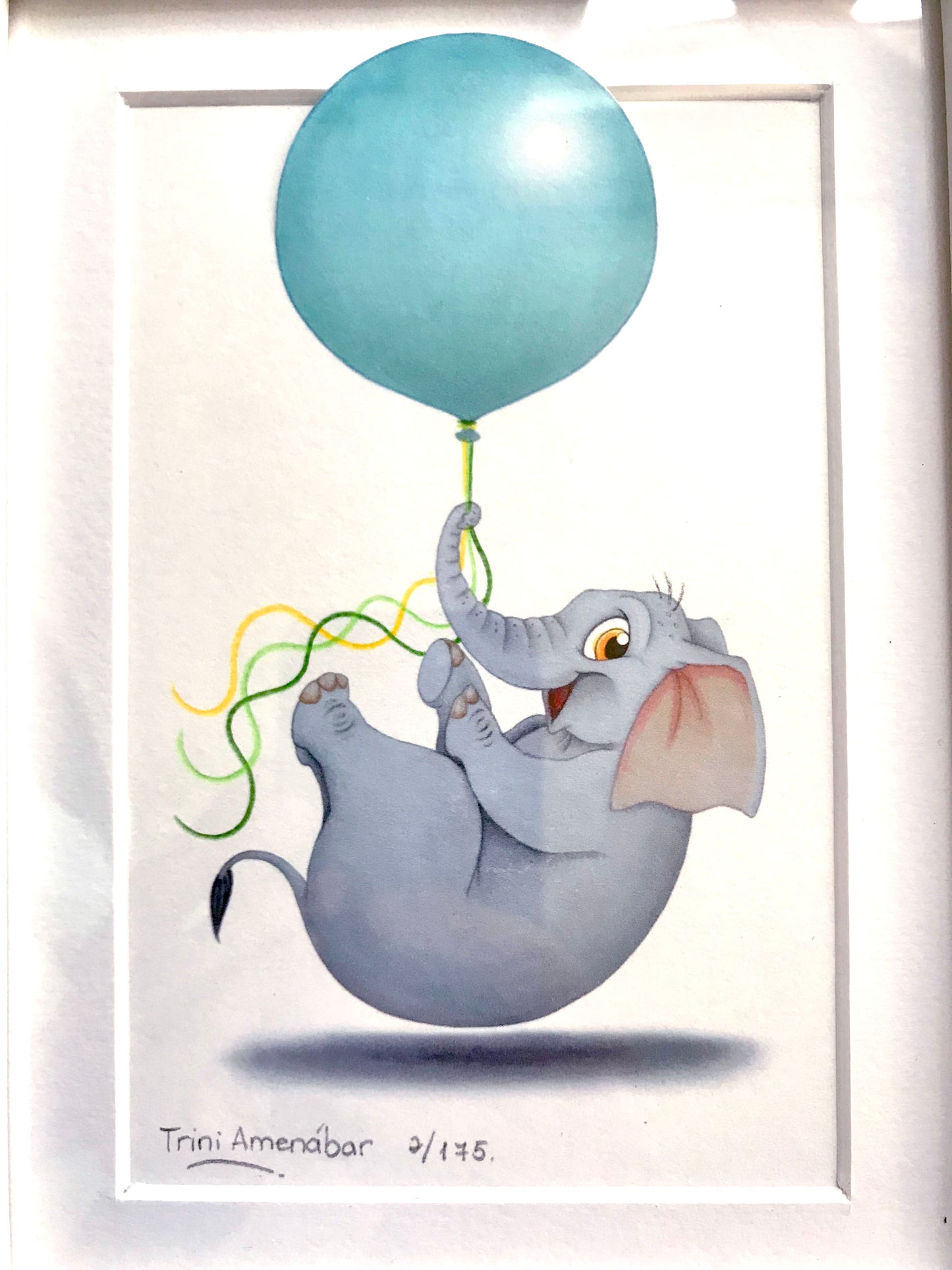 Elefante feliz con globos. Cuadros infantiles para niños únicos y exclusivos